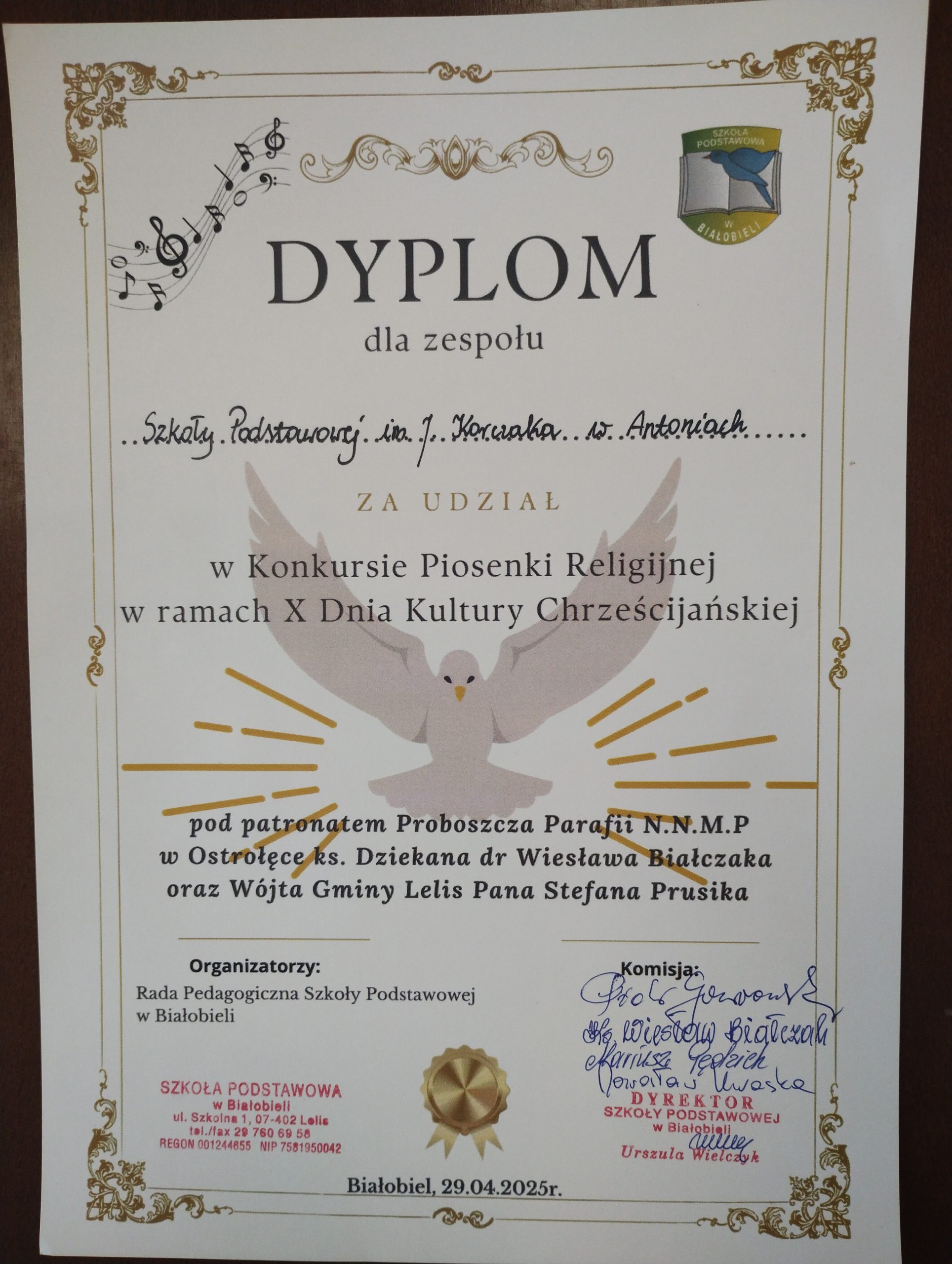 POWIATOWY KONKURS PIOSENKI RELIGIJNEJ