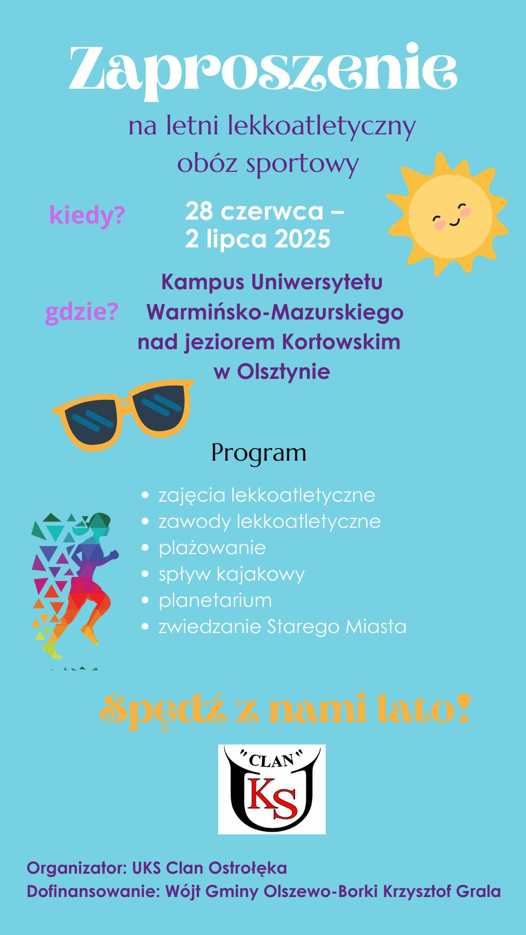 Lekkoatletyczny obóz sportowy w Olsztynie 2025