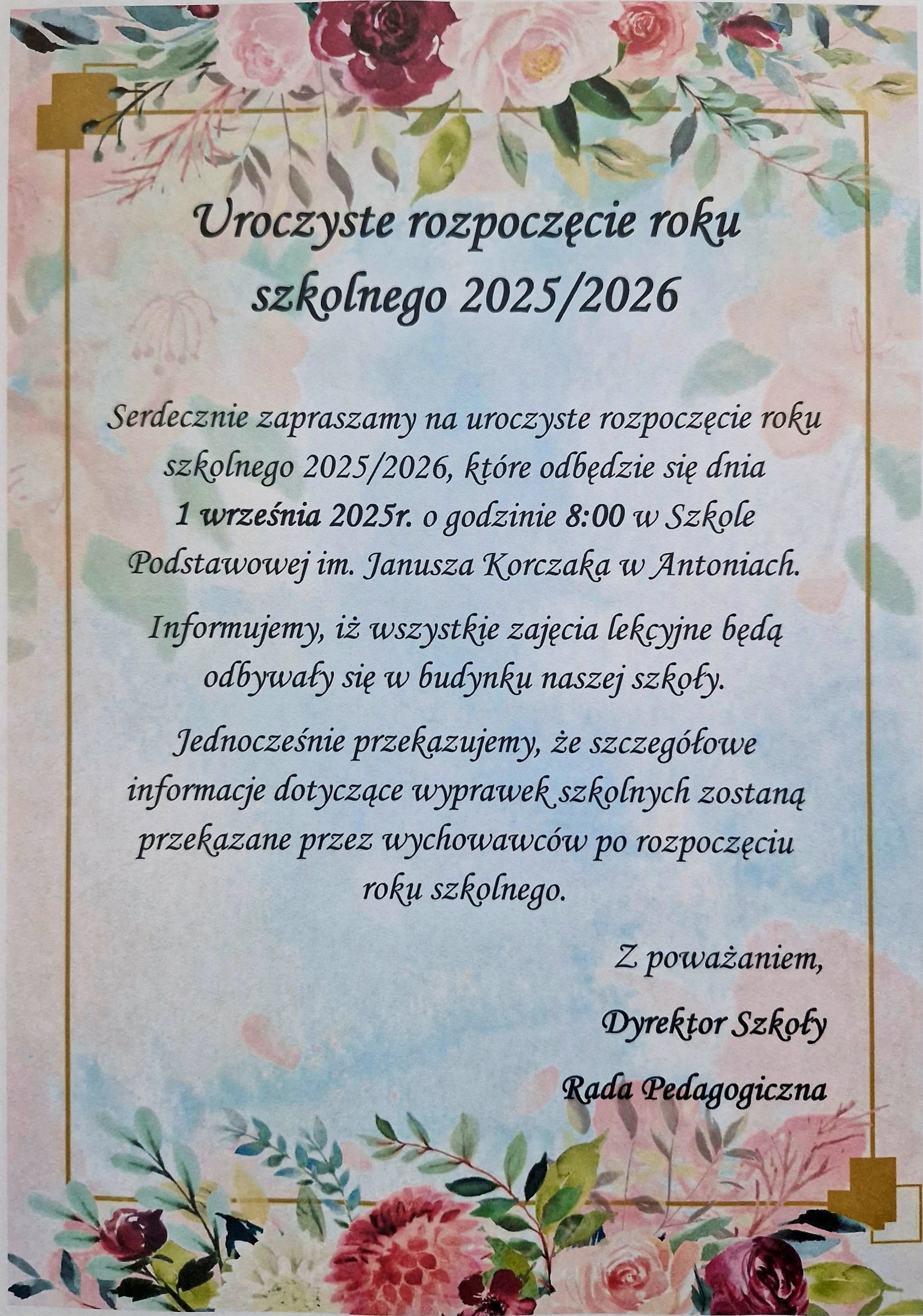 Rozpoczęcie roku szkolnego 2025/2026