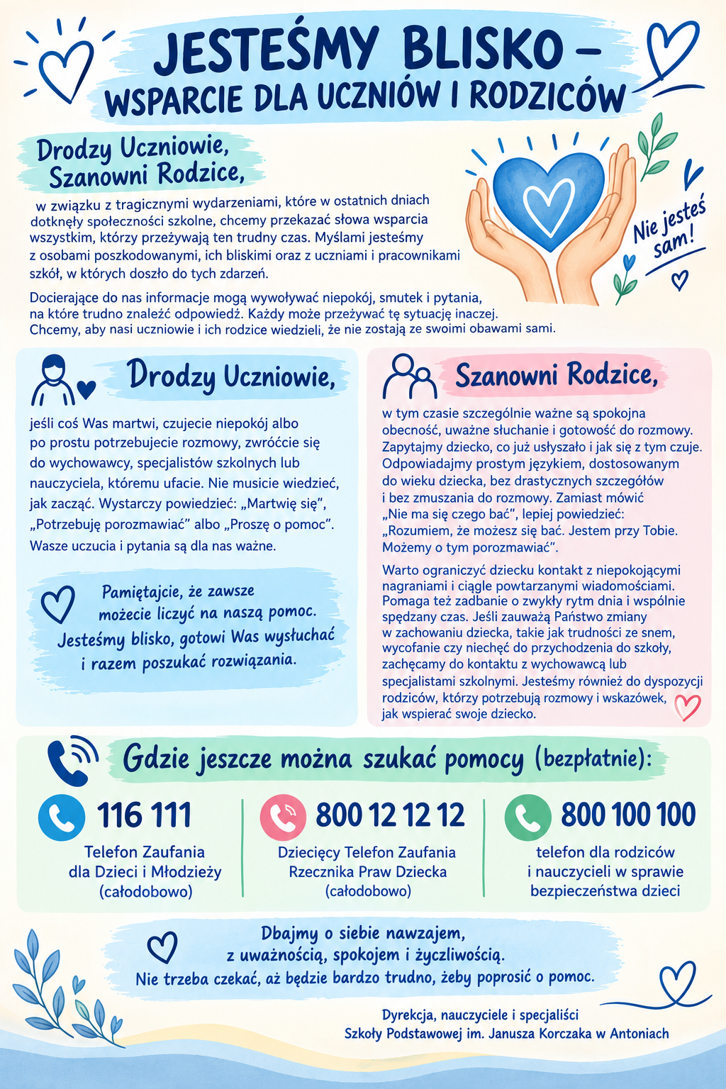 Wsparcie dla uczniów i rodziców